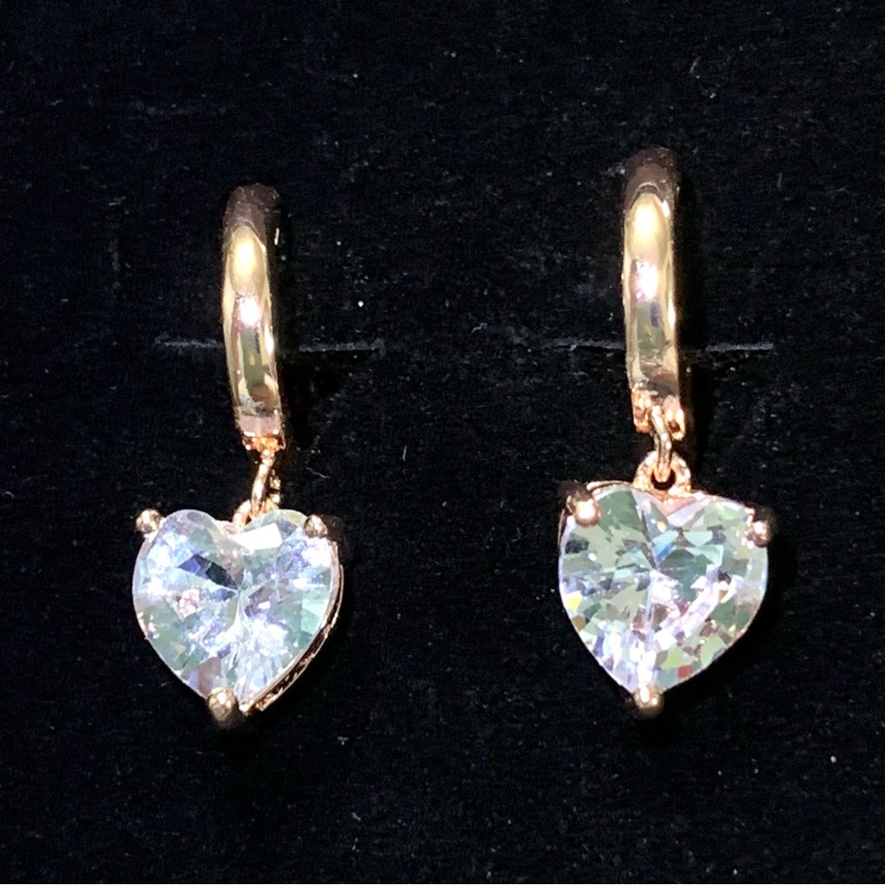 Rose gold heart shaped earrings